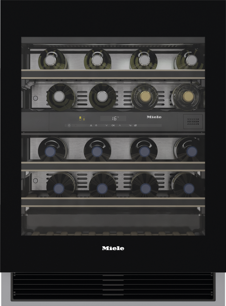 Miele KWT 6322 UG-1                        Inbouwwijnklimaatkast - Wijnkoelkast, G, 1 deur, 35 dB, 110 L, 2 zones - 34 flessen, TouchControl, LED, DynaCool, Push2Open, SoftClose, FlexiFrame, Active Air Clean