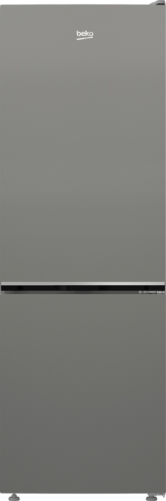 Beko Selective - Energieklasse D Aeroflow-technologie 37 dBA SN-ST klimaatklasse HarvestFresh Elektronisch display in het plafond Capaciteit 301 L 209 L koelgedeelte 92 L vriesgedeelte 1 groentelade 4 legplanken 3 verstelbaar Omkeerbare deur Deur-open alarm Glazen legplank Verlichting LED in het plafond IJsbox 1 st Eierrek 1 st 6 eieren 1796 595 665 cm Manhattan Grey