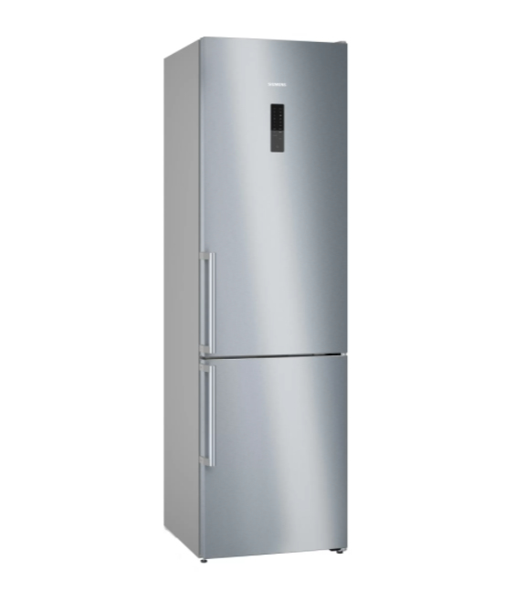 Siemens KG39NAIBT Koelkast - vrijstaand iQ500 Combi-bottom noFrost Koelk. hyperFresh 260 l, diepvr. 103 l****, indoorelectr., freezerlight, externe handgr, 203x60x66,5 cm Geborsteld staal AntiFingerprint deuren B