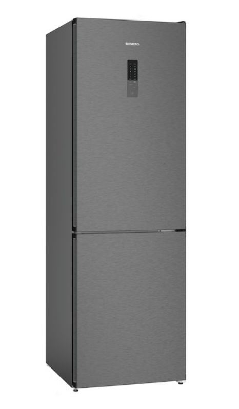 Réfrigérateur Combiné Siemens Réfrigérateur - pose-libre iQ300 Combi-bottom noFrost Réfrig. hyperFresh 218 l, surg. 103 l****, indoorelectr., poignée intégrée, 186x60x66,5 cm Portes noires inox antiFingerprint D KG36NXXDF