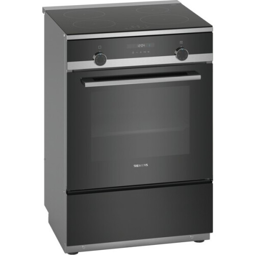 Taque Induction Siemens Cuisinière iQ500 Electrique Table de cuisson induction, 4z, four universel Plus, 7 modes, horloge élect., ecoClean, meatprobe, touchControl Inox A HL9S5E040U