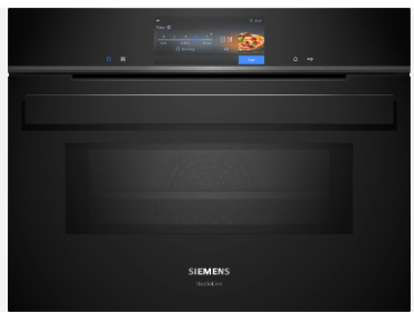 Oven Siemens iQ700, compacte inbouwoven met magnetron, 60 x 45 cm, Zwart, CM978GQB1